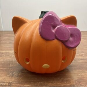Hello Kitty Light Up Jack O Lantern 9" Blow Mold Sanrio 2014 Halloween Pumpkin